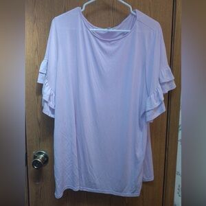 Lavender Ruffle Sleeve Women's Top